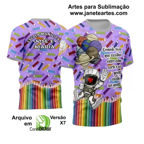 Camisa Professora - Arte Vetor Estampa Template 2024 - 2025 Modelo 29