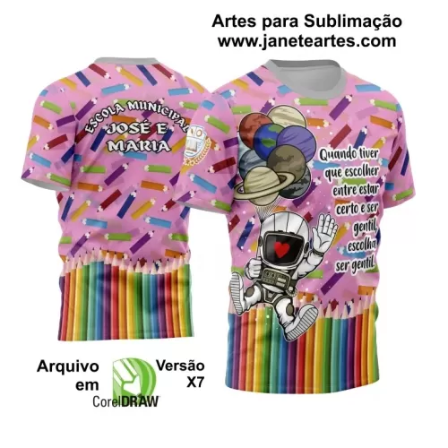 Camisa Professora - Arte Vetor Estampa Template 2024 - 2025 Modelo 29