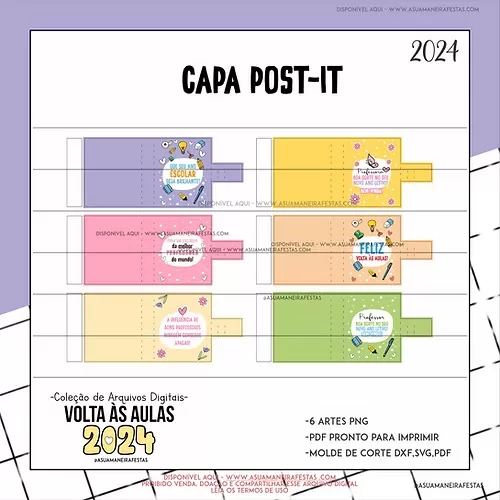 Capa Post-it – Volta as Aulas (2024) – Arquivo Digital – A Sua Maneira Festas