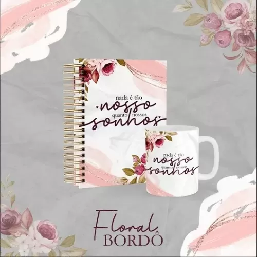 Capas Alfabeto Floral Bordô