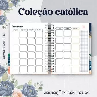 Coleção Católica Agenda  2024 - Planner - Blocos - Calendários - Metamorpaper