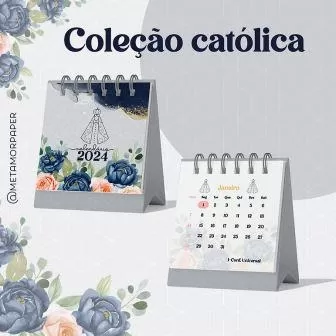 Coleção Católica Agenda  2024 - Planner - Blocos - Calendários - Metamorpaper