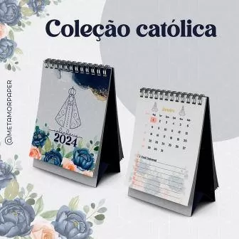 Coleção Católica Agenda  2024 - Planner - Blocos - Calendários - Metamorpaper