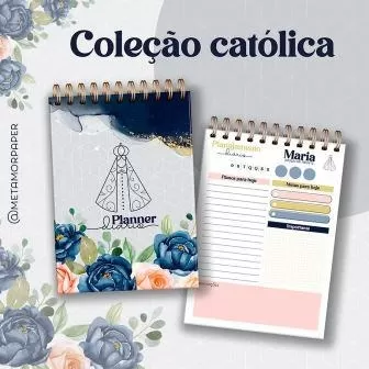 Coleção Católica Agenda  2024 - Planner - Blocos - Calendários - Metamorpaper