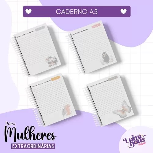 Coleção Mulheres Extraordinárias 4 modelos – Cadernos | Planners | Canecas | Blocos