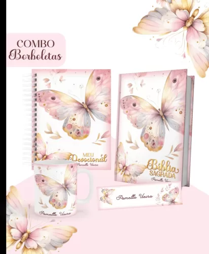 Combo Borboletas – Devocional Capa Bíblia (Pamella Vieira)