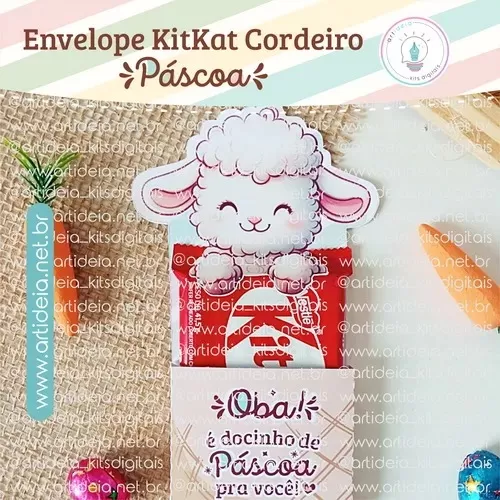 Envelope KitKat Cordeiro Páscoa  (Art Ideia)