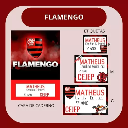 Etiquetas Escolares – Volta Às Aulas 2024 – Flamengo – Hully Personalizados