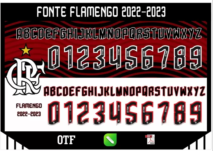Fonte Flamengo 2022 - 2023 - TTF - CDR - PDF