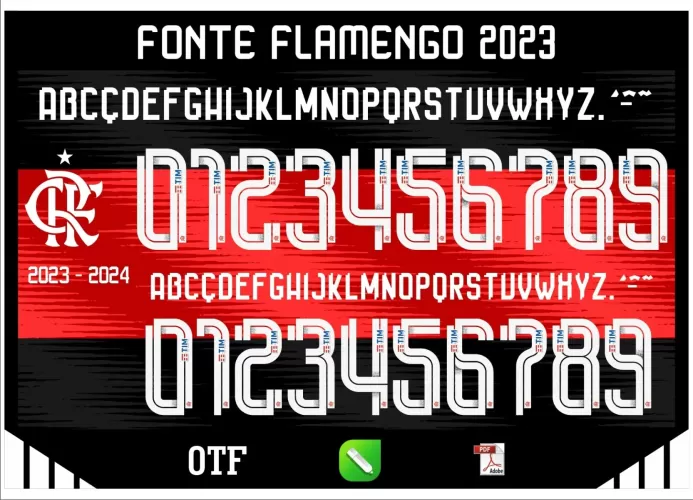 Fonte Flamengo 2023 - 2024 - TTF - CDR - PDF