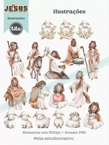 Jesus Páscoa Real – Combo Ilustrações e Papéis (Tita)