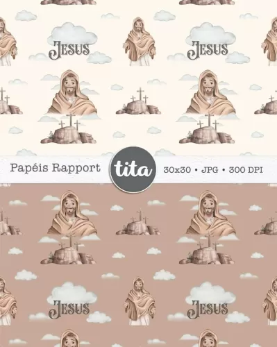 Jesus Páscoa Real – Combo Ilustrações e Papéis (Tita)