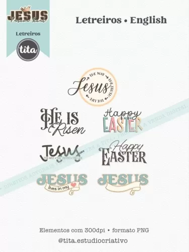 Jesus Páscoa Real – Combo Ilustrações e Papéis (Tita)