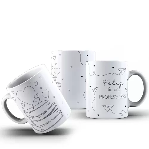 Kit 80 Artes Para Caneca Dia Dos Professores em Linha PNG 