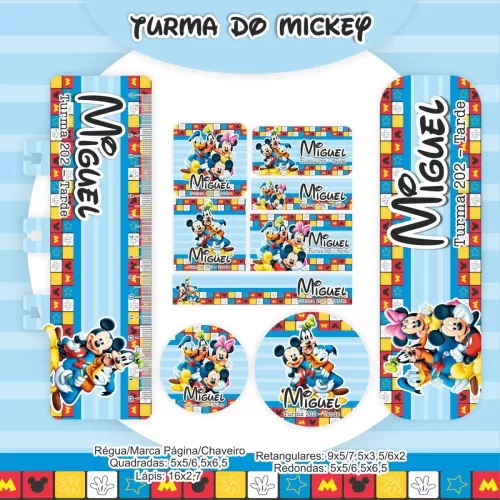 Kit Completo Turma do Mickey- Escolar | Saúde – Encadernação  2024 – Pamella Vieira
