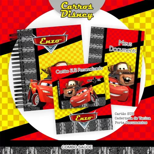 Kit Completo Volta às Aulas 2024 (Encadernação) – Carros Disney – Pamella Vieira