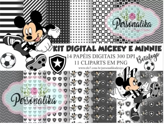 Kit Digital – Mickey e Minnie Botafogo