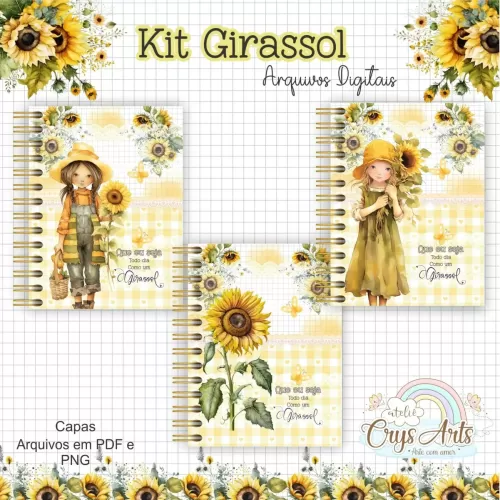 Kit Girassol – Encadernação – Ateliê Da Crys