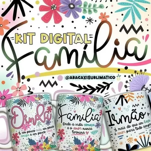 LANÇAMENTO – Família Vol.1 – Estampas Canecas (Abacaxi Sublimático)