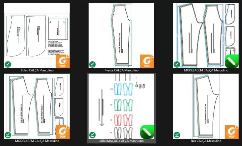 Molde de Costura Para Imprimir - Calça de Moletom Masculina (P ao GG)