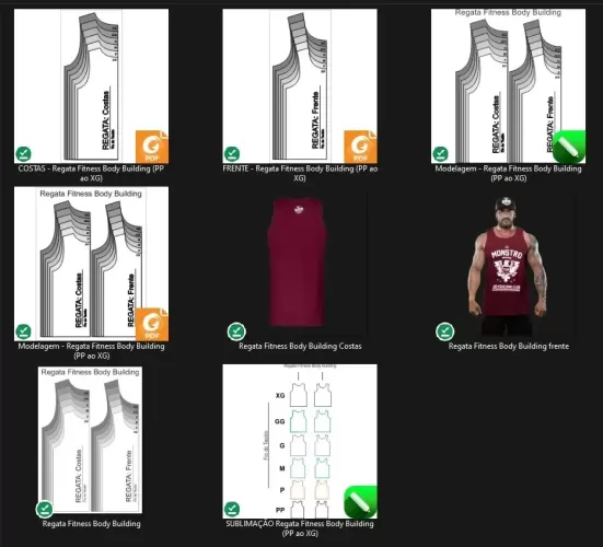 Molde de Costura Para Imprimir Camiseta - 64 - Regata Fitness Body Building Masculina (PP ao XG) Molde de Costura Para Imprimir Camiseta - 64 - Regata Fitness Body Building Masculina (PP ao XG)