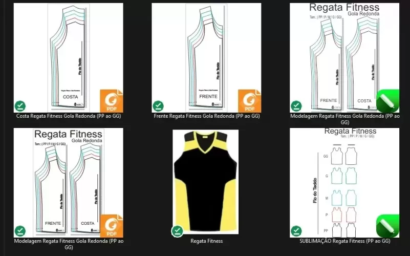 Molde de Costura Para Imprimir Camiseta - 66 - Regata Fitness (PP ao GG) Molde de Costura Para Imprimir Camiseta - 66 - Regata Fitness (PP ao GG)