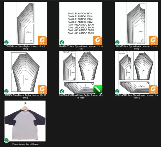 Molde de Costura Para Imprimir Camiseta Infantil - 41 - Blusa de Pijama Raglan _Inverno_ (2 a 16 anos)