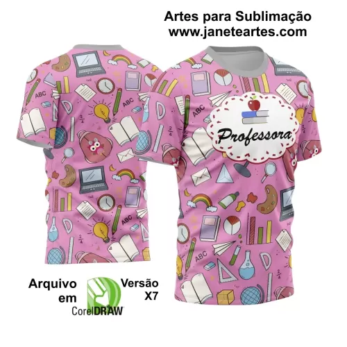 Nova Coleção de Estampas Vetoriais para Camisas de Professora 2024 - Modelo 02