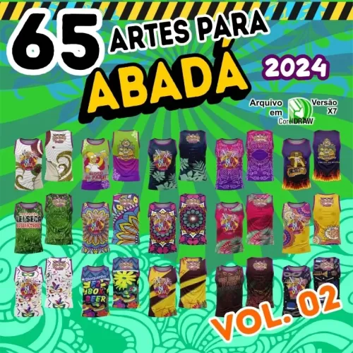 Pack 65 Artes Abadás Editáveis em Corel Carnaval 2024