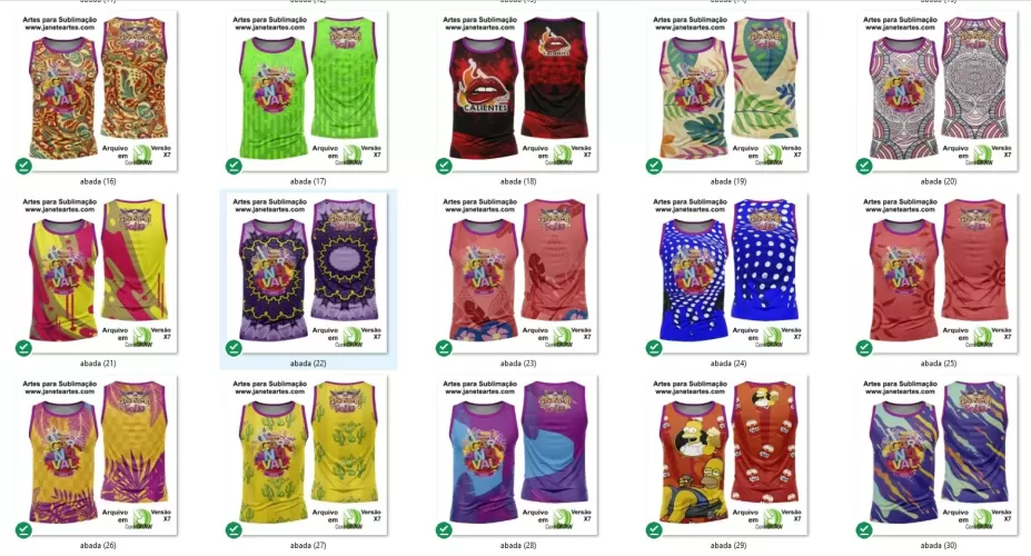 Pack 65 Artes Corel - Abadás Camisetas - Editáveis - Carnaval 2024 - 2025