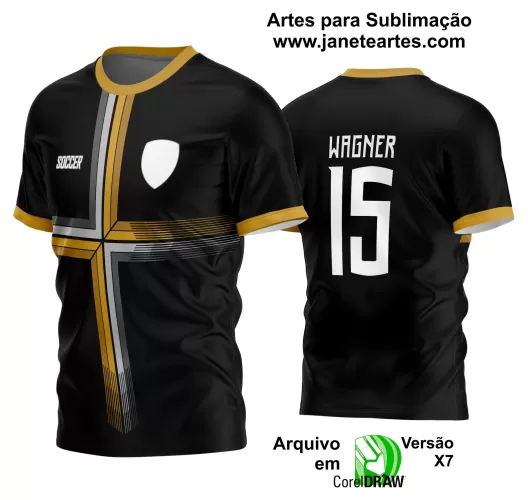 Template - Camisa Soccer Preta - Time Amador - Jogos Escolares - 2024 - 2025 Template - Camisa Soccer Preta - Time Amador - Jogos Escolares - 2024 - 2025