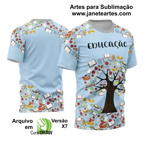 Template Camisa Árvore Livros Professora  Professor 2024 